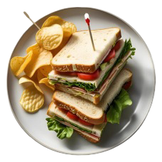 Assorted café sandwiches with fresh ingredients